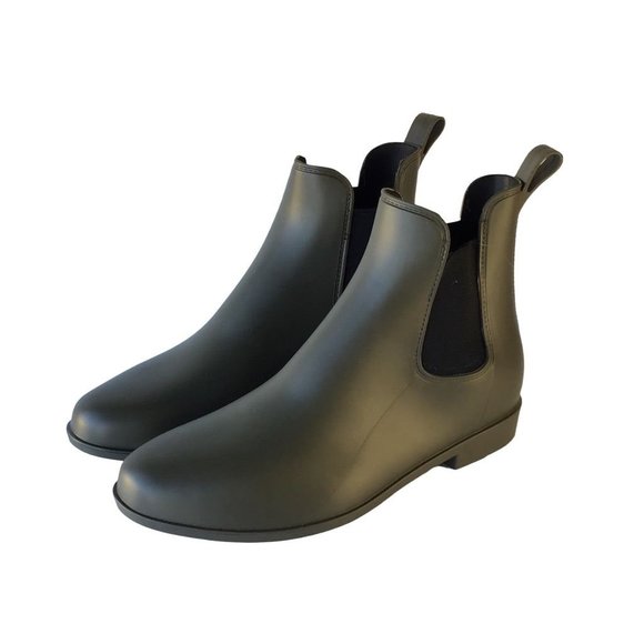 Women  Chelsea Water Rain Boots Ankle Pull On Almond Toe Block Hee… - Picture 4 of 8